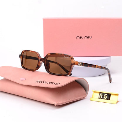 Leopard Print Square Frame Retro Glasses &amp; Sunglasses