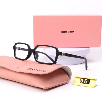 Leopard Print Square Frame Retro Glasses &amp; Sunglasses