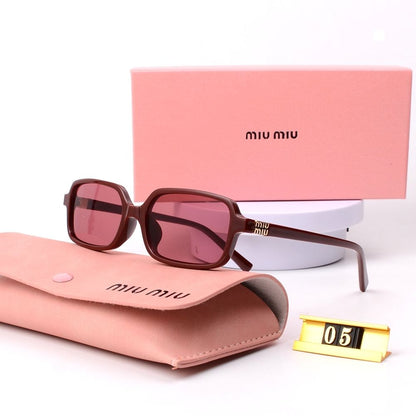 Leopard Print Square Frame Retro Glasses &amp; Sunglasses