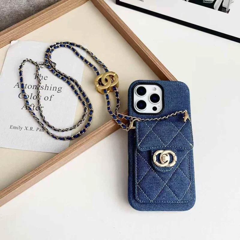 Quilted Crossbody iPhone Case with Chain Strap &amp; Card Pocket