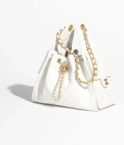 25 Small Handbag Grained Calfskin &amp; Gold-Tone Metal Bag