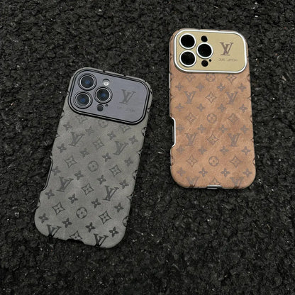 Luxury Brown &amp; Black Color Leather iPhone Case