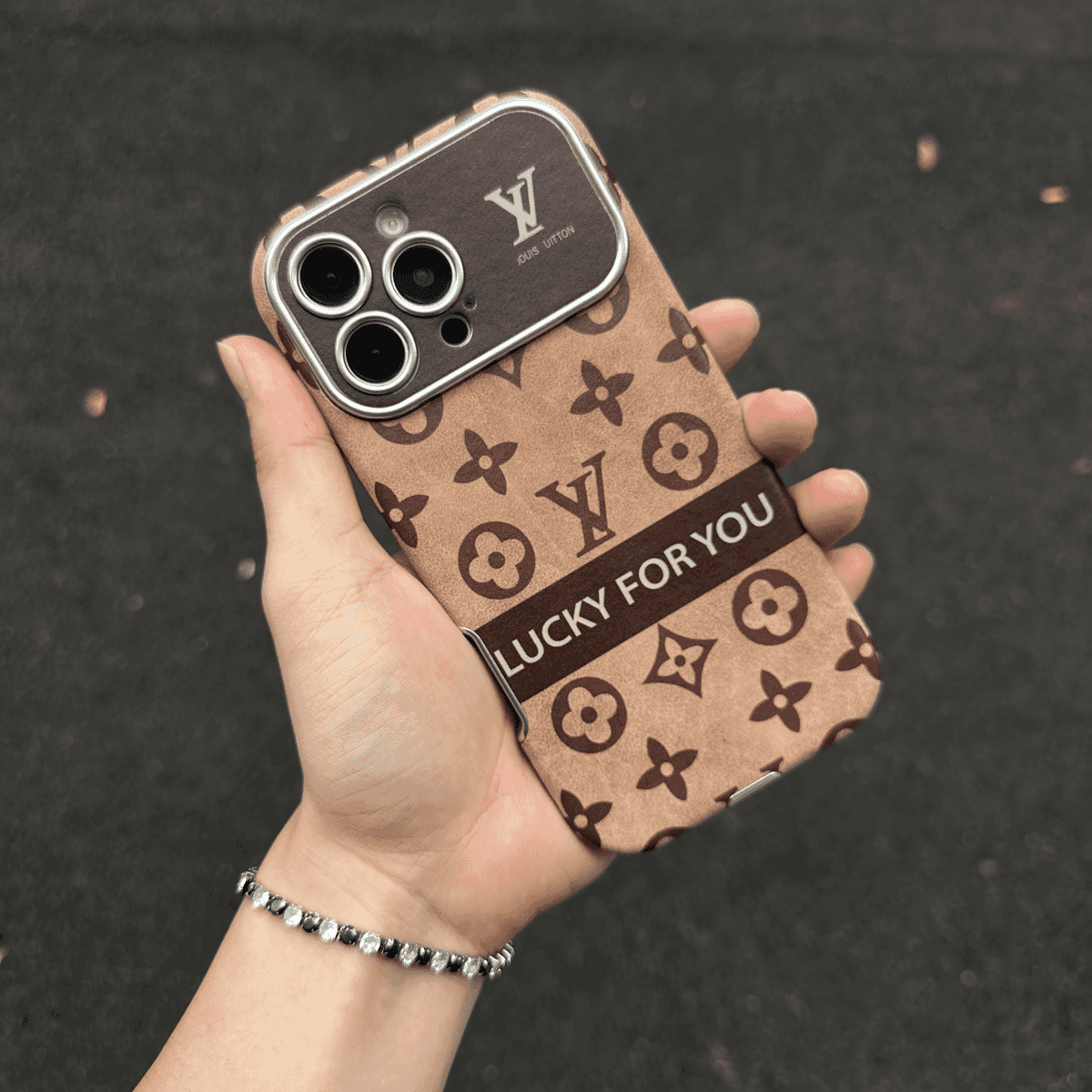Luxury Brown &amp; Black Color Leather iPhone Case